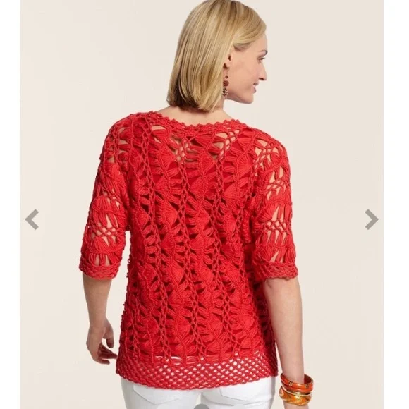 Chico’s Kenzie Macrame size 1 beach cover up - Picture 4 of 7